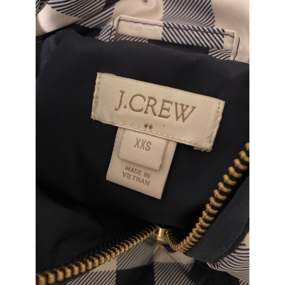 J.Crew Women's Vest Jacket XXS Navy White Zip Front Down Feather Puffer #196 - Picture 3 of 9